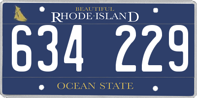 RI license plate 634229