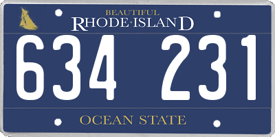 RI license plate 634231