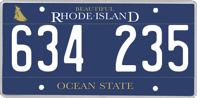 RI license plate 634235