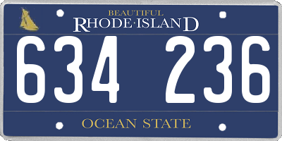 RI license plate 634236