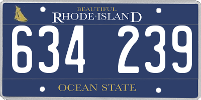 RI license plate 634239