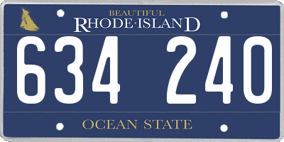 RI license plate 634240