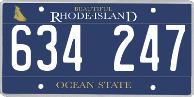 RI license plate 634247