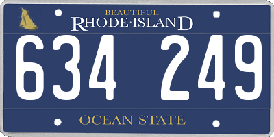 RI license plate 634249