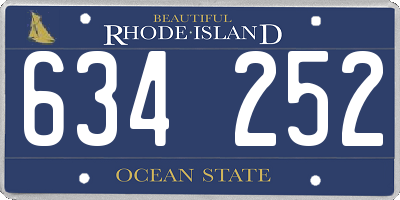 RI license plate 634252