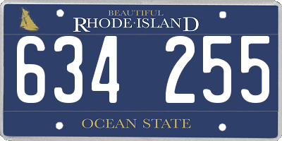 RI license plate 634255