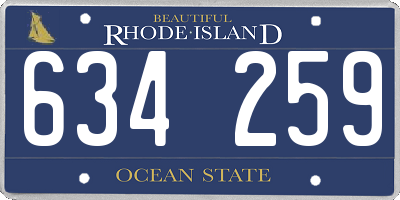 RI license plate 634259