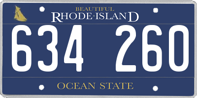 RI license plate 634260