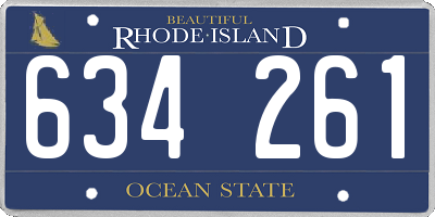 RI license plate 634261