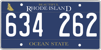 RI license plate 634262