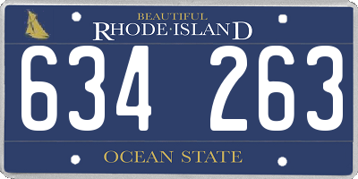 RI license plate 634263