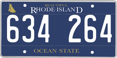 RI license plate 634264