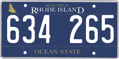 RI license plate 634265