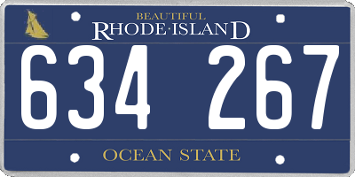 RI license plate 634267