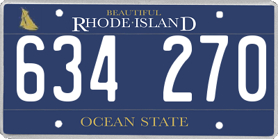 RI license plate 634270