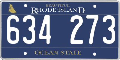 RI license plate 634273