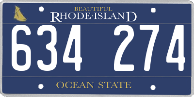 RI license plate 634274