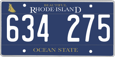 RI license plate 634275