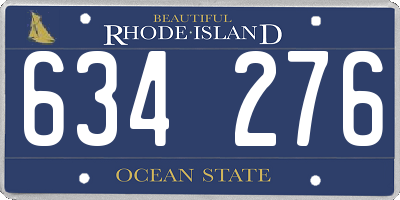 RI license plate 634276
