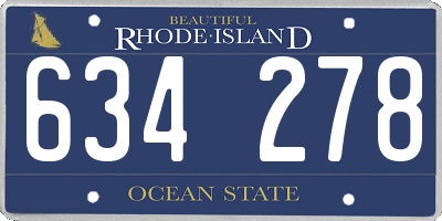 RI license plate 634278