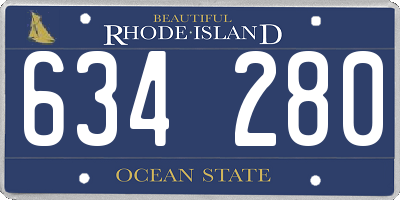 RI license plate 634280