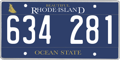 RI license plate 634281