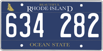 RI license plate 634282
