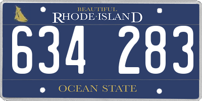 RI license plate 634283