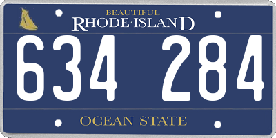 RI license plate 634284