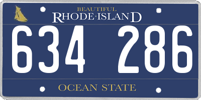 RI license plate 634286