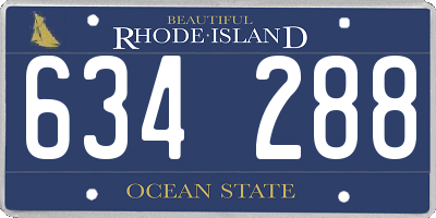 RI license plate 634288