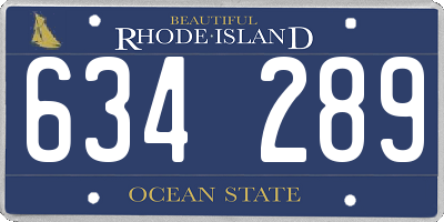 RI license plate 634289