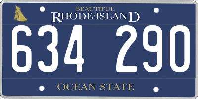RI license plate 634290
