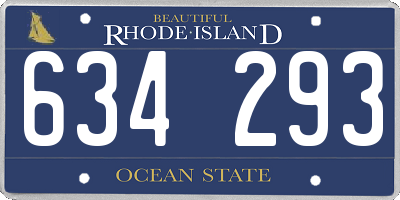 RI license plate 634293