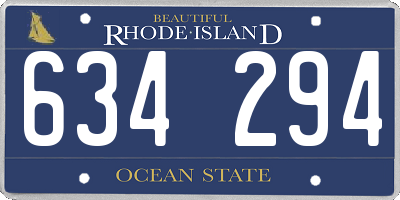 RI license plate 634294