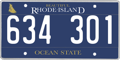 RI license plate 634301