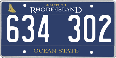 RI license plate 634302