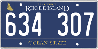 RI license plate 634307