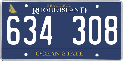 RI license plate 634308