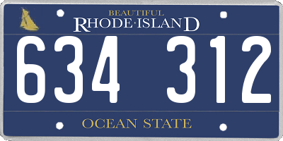 RI license plate 634312