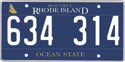 RI license plate 634314