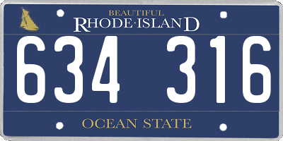 RI license plate 634316