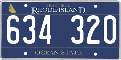 RI license plate 634320