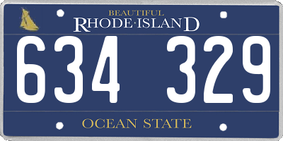 RI license plate 634329