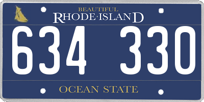 RI license plate 634330