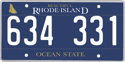 RI license plate 634331