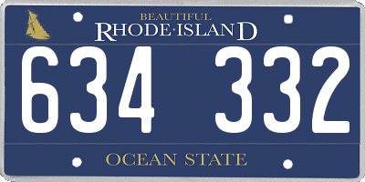 RI license plate 634332