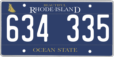 RI license plate 634335