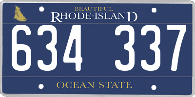 RI license plate 634337
