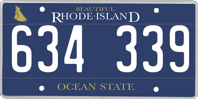 RI license plate 634339